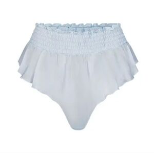 NWT Skims Romance Smocked Flutter Thong Celeste Size 2 X